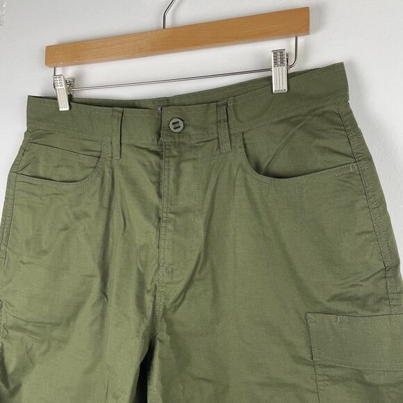 PrAna Men's Double Peak Shorts 34 Ripstop 8" Cargo Green Hiking Outdoors NEW - Picture 5 of 9